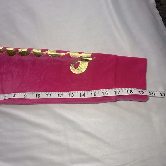 NEW Juicy Couture Tracksuit Pink Velour Velvet 2 PC Set Pants Women’s, Size L - Picture 8 of 16